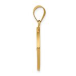 14k Polished and Satin Hollow St Francis Medal Round Pendant - Image 2