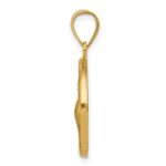 14k Polished and Satin Hollow St Francis of Assisi Medal Round Pendant - Image 2