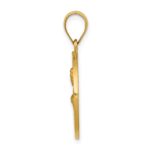 14k Polished and Satin Hollow Saint John Medal Round Pendant - Image 2