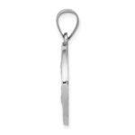 14k White Gold Polished and Satin Hollow St Joseph Medal Round Pendant - Image 2