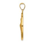 14k Polished and Satin Large Hollow St. Jude Thaddeus Medal Round Pendant - Image 2
