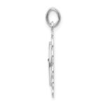 14K White Gold Polished and Satin Hollow St Jude Thaddeus Medal Oval Pendant - Image 2