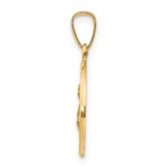 14k Polished and Satin Hollow St Lucy Medal Round Pendant - Image 2