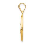 14k Polished and Satin Hollow St Lucy Medal Round Pendant - Image 2