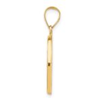 14k Polished and Satin Hollow St Luke Medal Round Pendant - Image 2