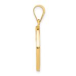 14k Polished and Satin Hollow St Matthew Medal Round Pendant - Image 2