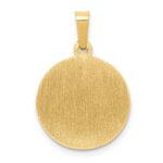 14k Polished and Satin Hollow St. Michael Medal Round Pendant - Image 4