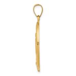 14k Polished and Satin Hollow Miraculous Medal Oval Pendant - Image 2