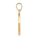 14k Polished and Satin Hollow St Nicholas Medal Round Pendant - Image 2