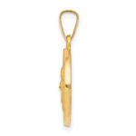 14k Polished and Satin Hollow St Patrick Medal Round Pendant - Image 2