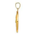 14k Polished and Satin Hollow Large St Patrick Medal Round Pendant - Image 2