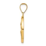 14k Polished and Satin Hollow St Peregrine Medal Round Pendant - Image 2