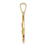 14k Polished and Satin Hollow St Peregrine Medal Round Pendant - Image 2