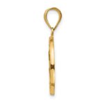 14k Polished and Satin Hollow Saint Peter Medal Round Pendant - Image 2