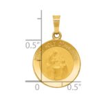 14k Polished and Satin Hollow FIRST HOLY COMMUNION Medal Round Pendant - Image 3