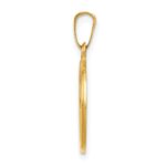 14k Polished and Satin Hollow HOLY COMMUNION Medal Round Pendant - Image 2