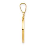 14k Polished and Satin Hollow CONFIRMATION Medal Round Pendant - Image 2