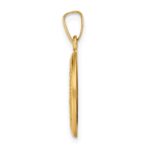 14k Polished and Satin Hollow Miraculous Medal Oval Pendant - Image 2