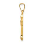 14k Textured and Polished Latin Cross Pendant - Image 2