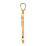 14k Textured and Polished Latin Cross Pendant - Image 2