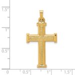 14k Brushed and Polished Latin Cross Pendant - Image 3