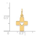14k Polished Cross with Heart Pendant - Image 3