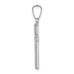 14K White Gold Polished Hollow Latin Cross Pendant - Image 2