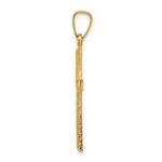 14k Textured and Polished Latin Cross Pendant - Image 2