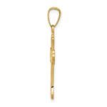14k Polished Fleur de lis Cross Pendant - Image 2