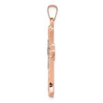14K Two-Tone Fleur de Lis Cross Pendant - Image 2