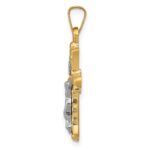 14k Two-Tone Polished INRI Crucifix Cross Pendant - Image 2