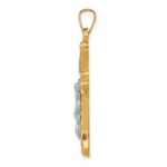 14k Two-Tone Textured and Polished INRI Crucifix Cross Pendant - Image 2