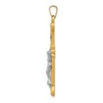 14k Two-Tone Textured and Polished INRI Crucifix Pendant - Image 2