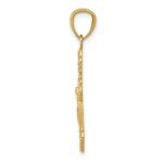 14k Gold Polished INRI Small Crucifix Pendant - Image 2