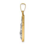 14K and White Rhodium Polished Inri Crucifix Pendant - Image 2