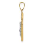 14K and White Rhodium Polished Inri Crucifix Pendant - Image 2