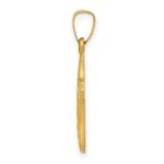 14k Polished and Textured Cross Pendant - Image 2