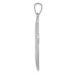 14k White Gold Polished Rounded Cross Pendant - Image 2