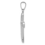 14k White Gold Polished Rounded Cross Pendant - Image 2
