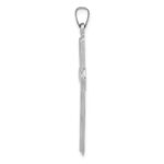 14k White Gold Polished Latin Cross Pendant - Image 2