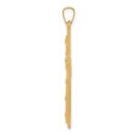 14k Polished and Satin with Dots Cross Pendant - Image 2