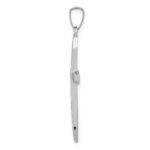 14k White Gold Polished Cross Pendant - Image 2