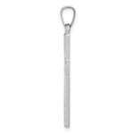 14k White Gold Polished Lattice Cross Pendant - Image 2