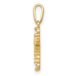 14k Polished Beaded CZ Cross Charm - Image 2