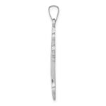 14k White Gold Polished Fleur de Lis Cross Pendant - Image 2
