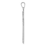 14k White Gold Polished and Textured Cross Pendant - Image 2