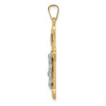 14k Two-tone Polished INRI Crucifix Pendant - Image 2