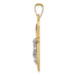 14k Two-tone Polished INRI Crucifix Pendant - Image 2