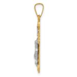 14k Two-tone Polished INRI Crucifix Pendant - Image 2