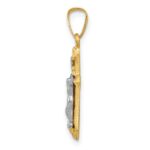 14k Two-tone Polished INRI Crucifix Pendant - Image 2